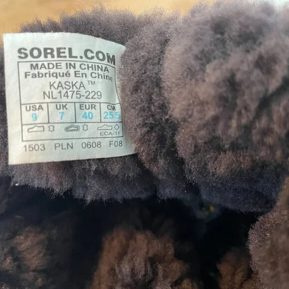 RARE Sorel Kaska sheepskin shearling suede winter boots mukluks moccasins - Picture 6 of 6